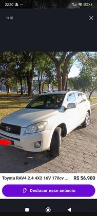 TOYOTA RAV4 2.4 4X2 16V GASOLINA 4P AUTOMÁTICO TOYOTA RAV4 2.4 4X2 16V GASOLINA 4P AUTOMÁTICO